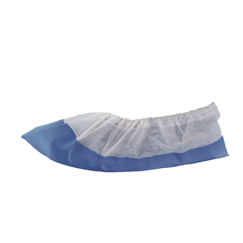 Deluxe Overshoes - CPE Sole, Polypropylene Upper - Case of 1000 — Blue/White